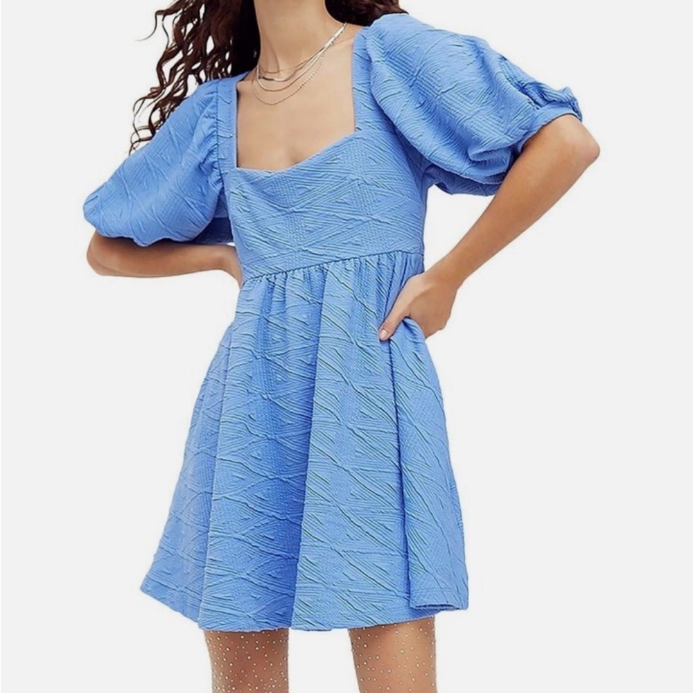 Free People Blue Daytime Mini Dress SIZE M